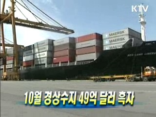 10월 경상수지 49억 달러 흑자