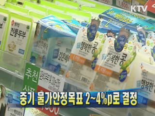 중기 물가안정목표 2~4%p로 결정