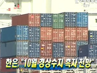 한은, '10월 경상수지 흑자 전망'