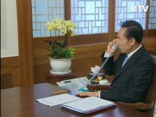 이 대통령, 하토야마 日 총리와 대화