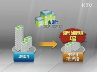 등록금으로 연금 대납한 사립대 '무더기 적발'