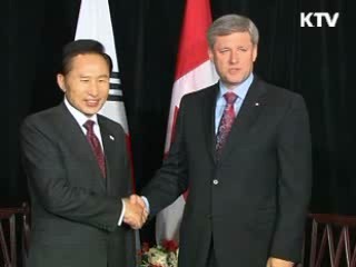 한·캐나다 정상 "FTA 조속체결 노력"