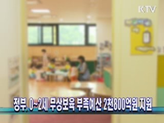 정부, 0~2세 무상보육 부족예산 2천800억원 지원