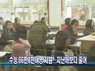 수능 66만8천여명 지원···지난해보다 줄어