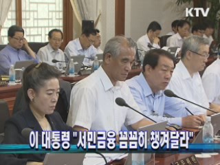 이 대통령 "서민금융 꼼꼼히 챙겨달라"