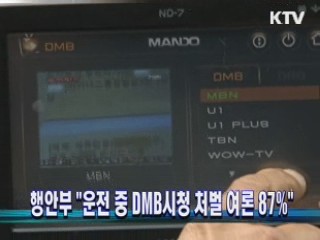 행안부 "운전 중 DMB시청 처벌 여론 87%"