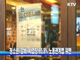 청소년 '알바' 사업장 85.8% 노동관계법 위반