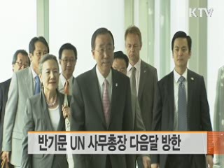 반기문 UN사무총장, 내달 휴가차 방한
