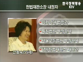 헌법재판소장,전효숙 헌법 재판관 내정