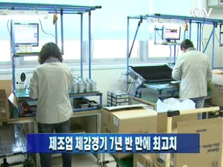 제조업 체감경기 7년 반 만에 최고치