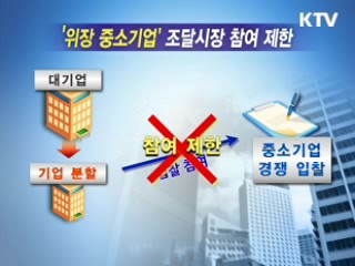 '위장 중소기업' 조달시장 참여 제한