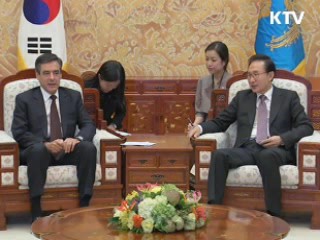 이 대통령, 피용 프랑스 총리 접견