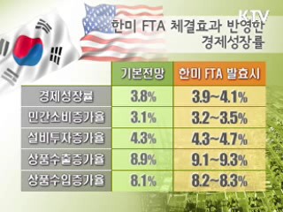 "한미FTA 발효땐 성장률 0.1~0.3%P 향상"