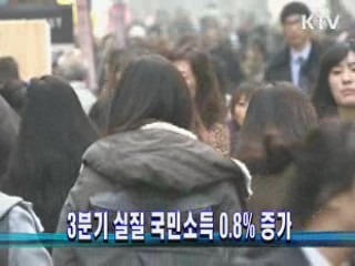 3분기 실질 국민소득 0.8% 증가