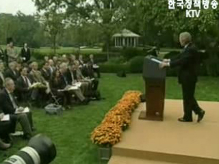 부시 대통령, “한·일 등 핵무기 개발 반대”