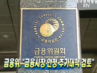 금융위, 금융시장 안정 추가대책 검토