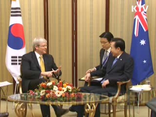 한·호주 정상회담, FTA·북 로켓 논의