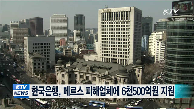 한국은행, 메르스 피해업체에 6천500억원 지원
