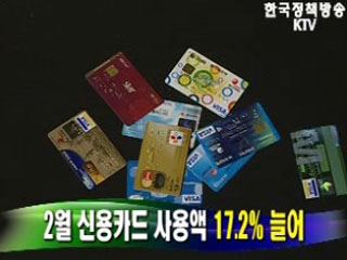 2월 신용카드 사용액 ‘17.2% 늘어’